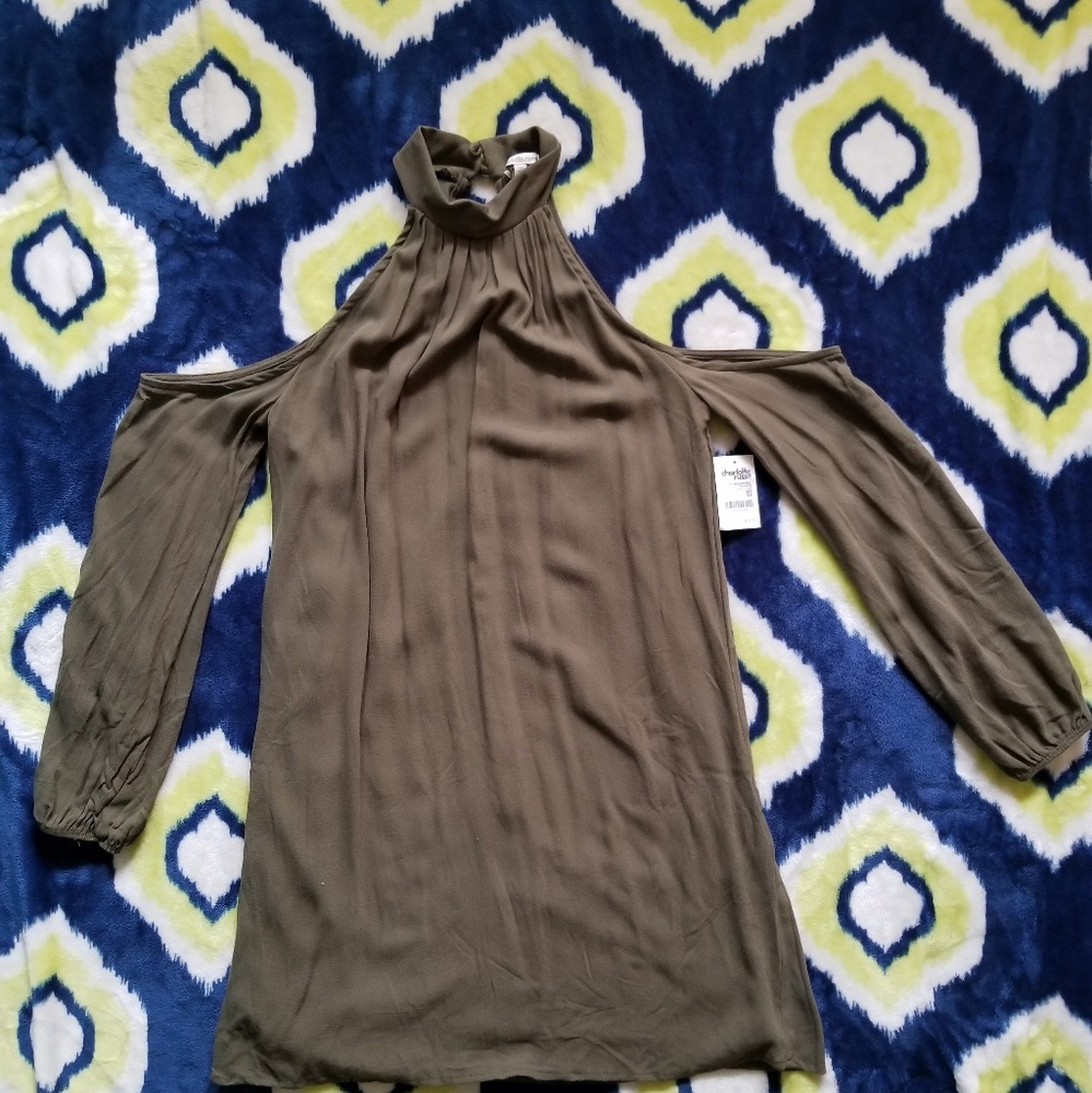 Mock Neck Shift Dress